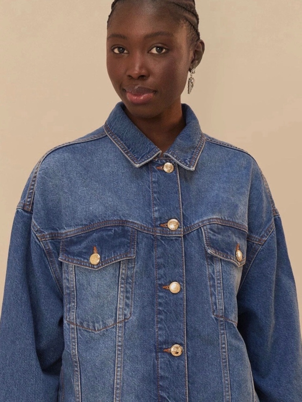 FARM Rio Denim Buttoned Jacket Size XS